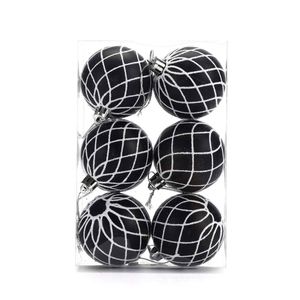 Catzon 6 Pcs Christmas Balls 6CM Shatterproof Plastic Painted Baubles for Xmas Tree Decor-Set8