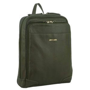 Pierre Cardin Rustic Wos Leather Backpack  Handbag Back Pack Travel  Olive