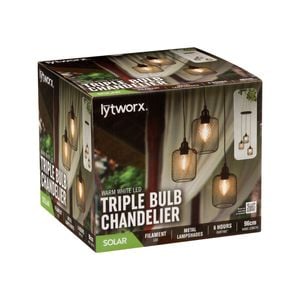 Lytworx Solar Warm White Triple Bulb Chandelier Lights