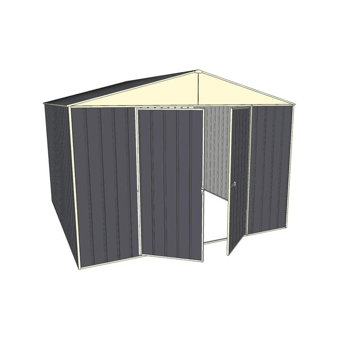 Build-a-Shed 3.0 x 3.0 x 2.3m Double Hinge Door Garden Shed - Grey