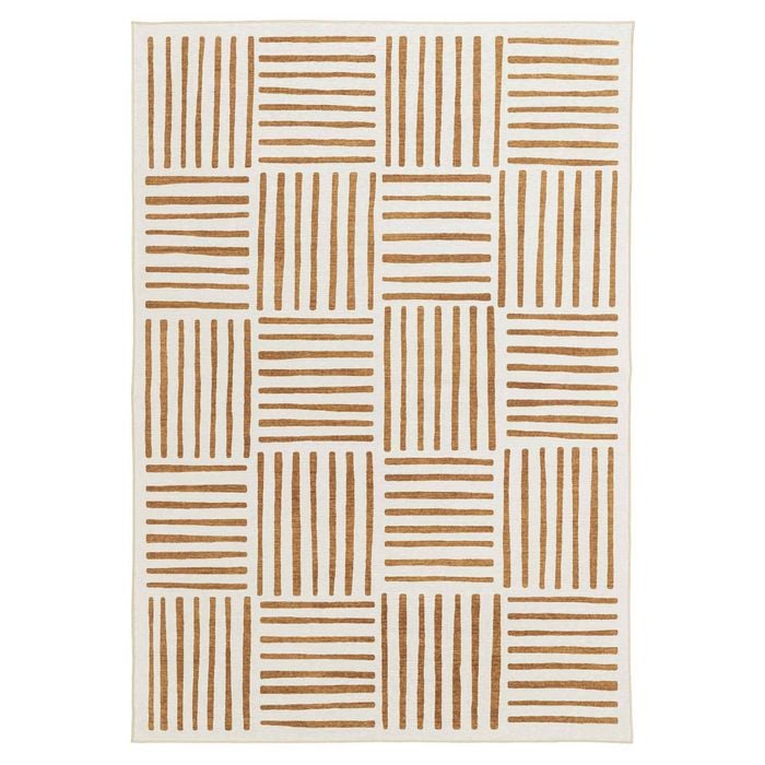 Loopsie-230cm X 160cm-anacortes Mustard Matchstick Indoor Outdoor Washable Rug