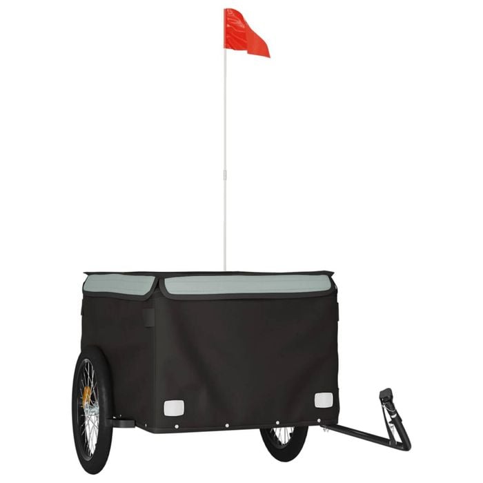 vidaXL Bike Trailer Bicycle Carrier Foldable Cart Black and Grey 45 kg Iron