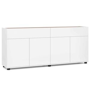 Costway 160cm Buffet Sideboard Cabinet Modern Push-to-Open Dining White