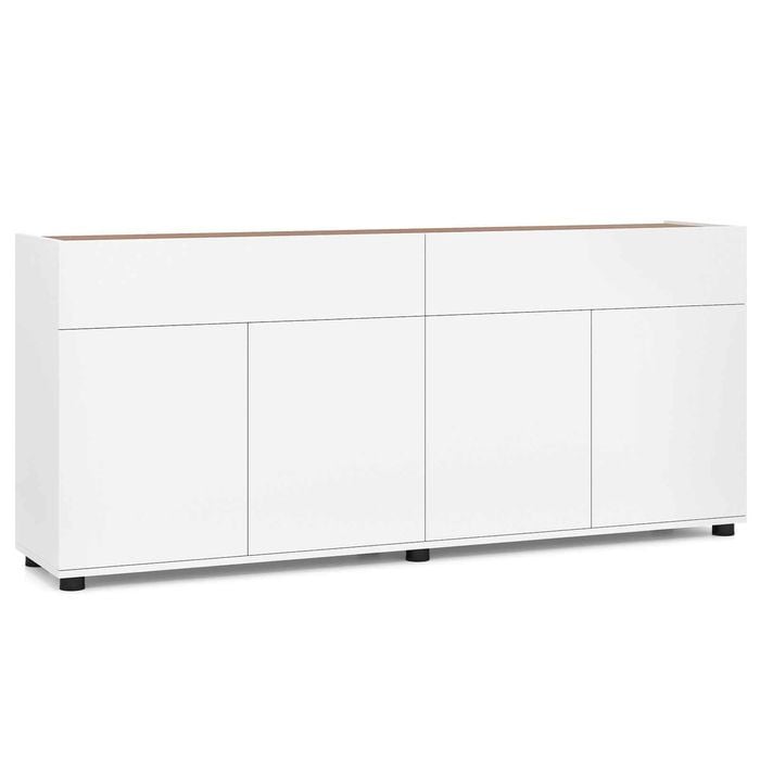 Costway 160cm Buffet Sideboard Cabinet Modern Push-to-Open Dining White