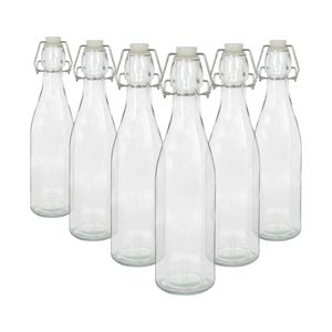 Argon Tableware Glass Bottles with Swing Top - 520ml - Pack of 6
