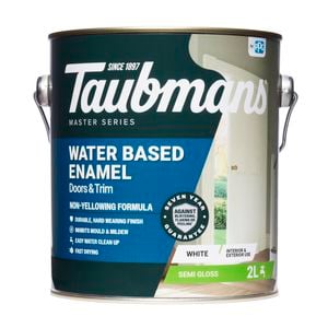Taubmans 2L White Semi Gloss Water Based Enamel Paint