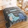 CottonMore Large Ultimate Sherpa Blanket Luxurious Plush Throw Rug 200x230cm - Dino Pattern