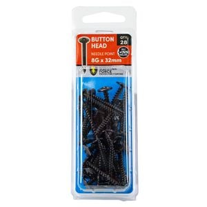 Titan 8G x 32mm Black Button Head Screws - 28 Pack
