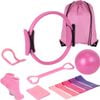 Fohoa 13 Pack Pilates Set With Ring, Bands & Ball - Pink