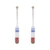2PK Lavida Oar Rustic Small Home/Office Decor 70x7cm - White/Red