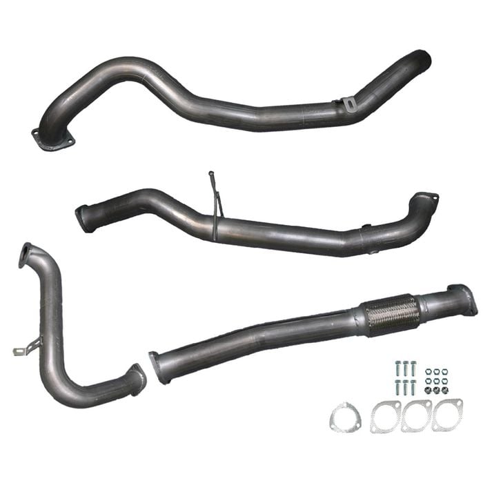 Ignite Exhausts Turbo Back for Nissan GU Patrol 3L Coil Spring Ute 3" No Cat With Pipe Raw Aluminised Steel