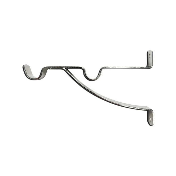 Windoware 127mm Satin Double Stayed Curtain Rod Bracket - 2 Pack