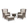 FurnitureOkay Rosebud 4-Piece Wicker Outdoor Balcony Setting - Brown