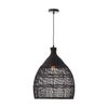 Lexi Lighting Shanen Rattan Pendant Light Black Wicker Shade 205cm Indoor