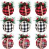 Catzon 9 Pcs Christmas Ball Ornaments 8CM with Pine Cones and Greenery for Xmas Party-Set 11
