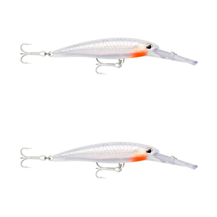 2x Rapala 12cm X Rap Magnum 15 Deep Diving Trolling Lures - Glass Ghost