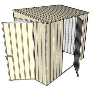 Build-A-Shed 1.2 x 2.3 x 2.0m Tunnel Shed Tunnel Hinged Door with 1 Hinged Side Door - Cream