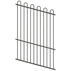 ProtectorAl 0350-1200W x 1800H Woodland Grey Loop Top Pool Fence Panel Raked Up to 15º