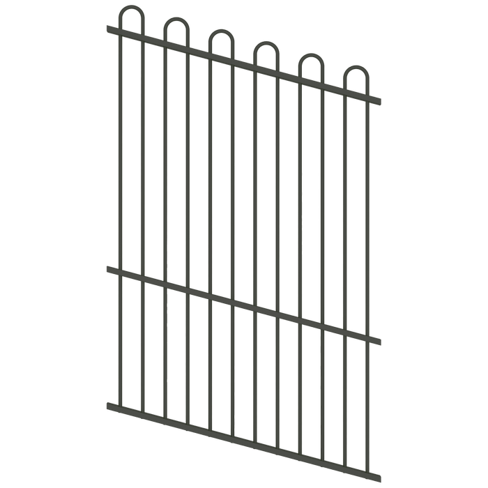 ProtectorAl 0350-1200W x 1800H Woodland Grey Loop Top Pool Fence Panel Raked Up to 15º