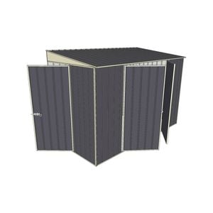 Build-a-Shed 1.5 x 3 x 2m Double Hinged Side Door Skillion Shed - Grey