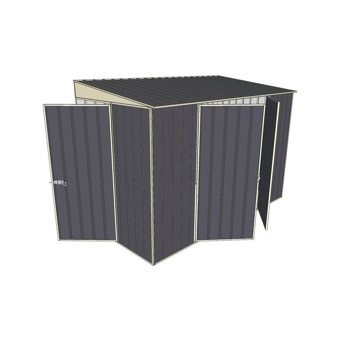 Build-a-Shed 1.5 x 3 x 2m Double Hinged Side Door Skillion Shed - Grey