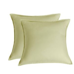CleverPolly Twin Pack Vintage Washed Microfibre European Pillowcase - Lemon