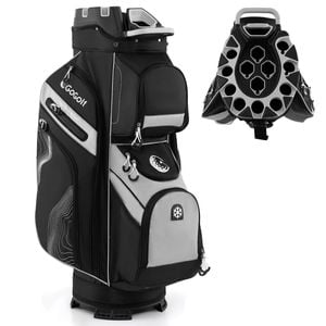 Costway Golf Cart Bag Molded Lock Top Golf Travel Bag Grey
