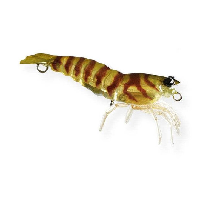 Pro Lure Hybrid Shrimp 92mm Rigged Soft Plastic Fishing Lure Olive Tiger
