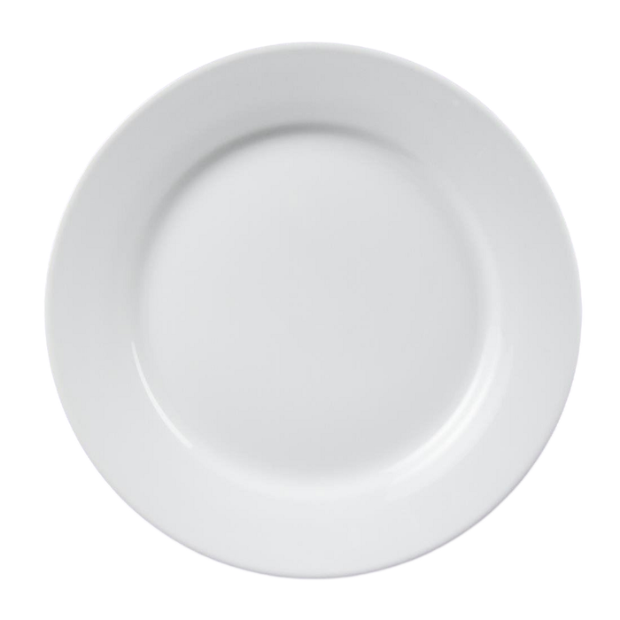 Olympia Plates Whiteware Wide Rimmed 12 Pack 250mm Catering Dinnerware