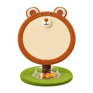 Bear Round Sisal Cat Scratcher with Track Ball
