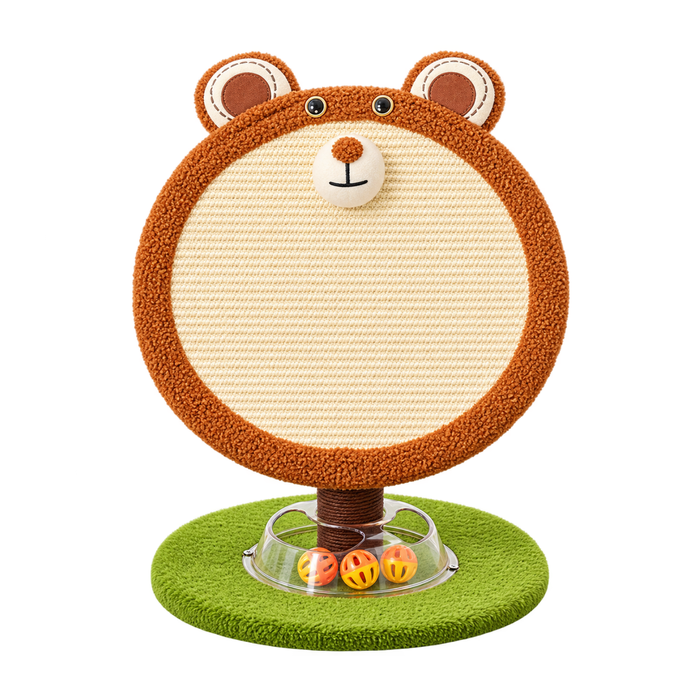 Bear Round Sisal Cat Scratcher with Track Ball
