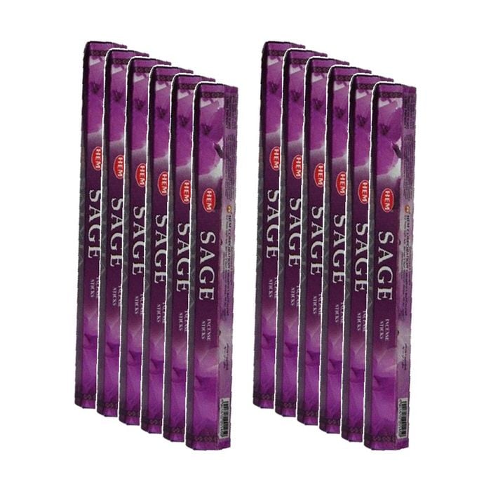 12PK HEM Home Fragrance Scented Smelling Incense Sticks Packet Set Sage