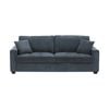 3 Seater Sofa Polyester Fabric Multilayer Two Pillows in Charcoal Colour