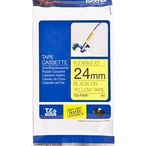 Brother TZE Tape 24mm Black and Yellow Flexible Tape