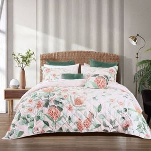 3pc Bianca Sidney King Blush Polyester Bedspread Set Bedroom Quilt w/ Pillowcase