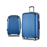 Wanderlite 2pcs Luggage Trolley Sets Travel Suitcase Blue