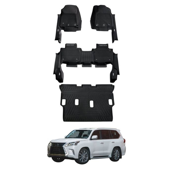AUSGO 3-Row Set Car Floor Mats for Lexus LX570 LX Series 2013-2021 Floor Liners