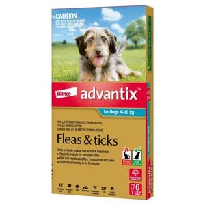 Advantix Dog Flea & Tick Treatment 4–10kg – 6 Pack