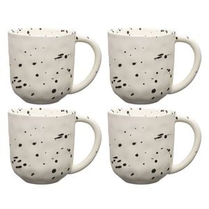4pk Ecology Speckle Polka 410ml Stoneware Straight Mug W/ Handle Round