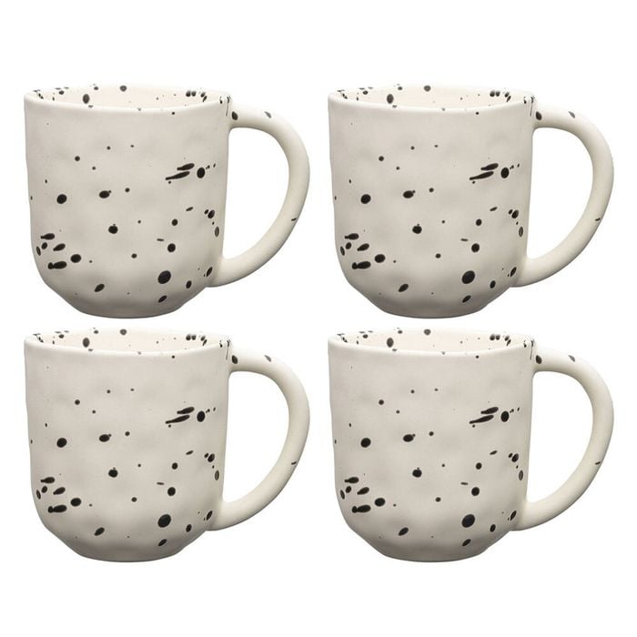 4pk Ecology Speckle Polka 410ml Stoneware Straight Mug W/ Handle Round