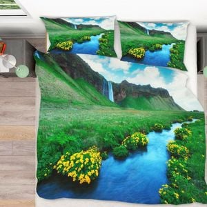 3D Lake Flower 268 Bed Pillowcases Quilt Queen Size