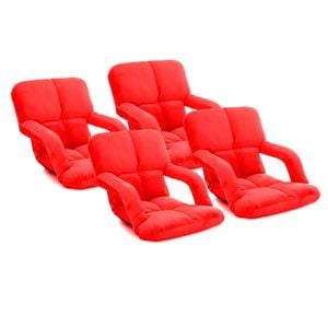 SOGA 4X Foldable Recliner Chair with Armrest Red
