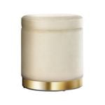 Artiss Storage Foot Stool Round Velvet Ottoman Footstool Cream