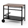 Costway Outdoor Grill Cart Stainless Steel Top Kitchen Island on Wheels-Black