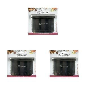 3PK Topchef Stainless Steel Dough Cutter/Scraper Baking Utensil Set Silver