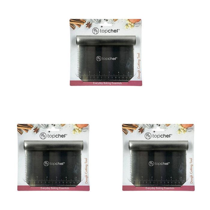 3PK Topchef Stainless Steel Dough Cutter/Scraper Baking Utensil Set Silver