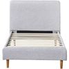 Bendigo Bed Frame -King Single - Fabric - Light Grey