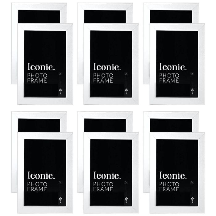 12PK Unigift 10x15cm Iconic MDF Glass Photo Frame - White