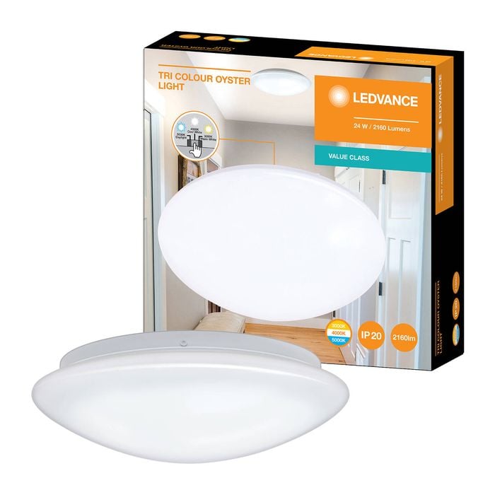 Ledvance LED 2160LM Tri-Colour 24W Ceiling Oyster - 1 Pack