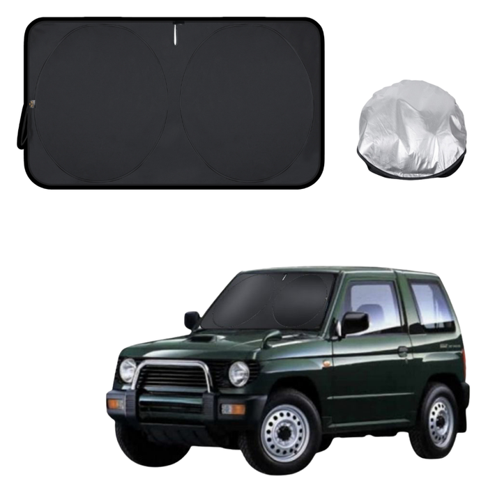 Front Windscreen Sun Shade for Mitsubishi Pajero Mini 1998 - 2012 (H53A/H58A) - Standard 150 x 85 cm - Black